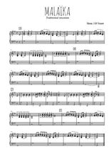 Téléchargez l'arrangement pour piano de la partition de Traditionnel-Malaika en PDF, niveau moyen
